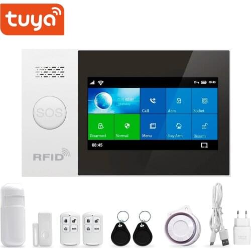 Tuya WiFi Smart Home Alarm Kit Automation security GSM GPRS Burglar Home Security With Motion Detector Sensor Burglar
