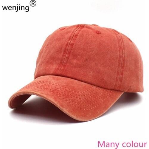 Wj1SC14 SUMMER autumn water washed classic women unisex solid color Baseball Caps