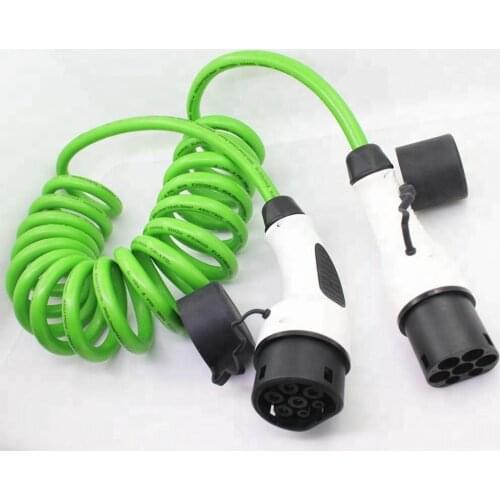 16A 62196-2 type 2 to type 2 ev charging cable Model 3 electric car charger with 5m coiled cable