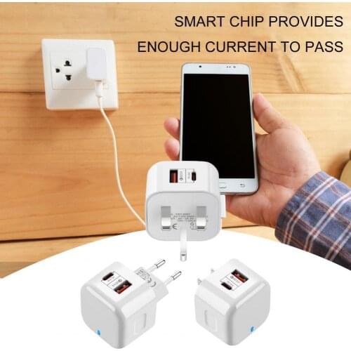 2021 Newest Universal Charger Dual USB Fast Charging PC PD QC3.0 Power Adapter for Phone Dropshipping