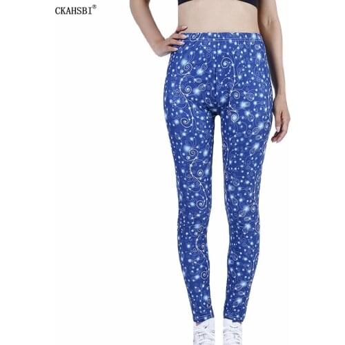 CKAHSBI Yoga Pants Print Women Leggings Casual Fitness Workout Long High Elastic Trousers Summer Wholesales Tights Jeggings