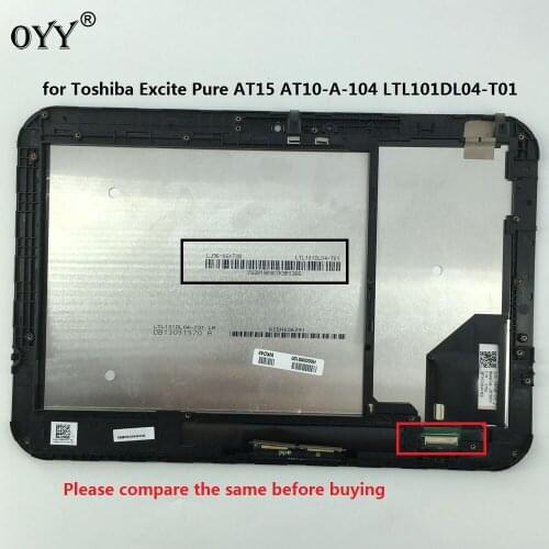 LCD Display Panel Monitor Touch Screen Digitizer Glass Assembly for Toshiba Excite Pure AT15 AT10-A-104 LTL101DL04-T01