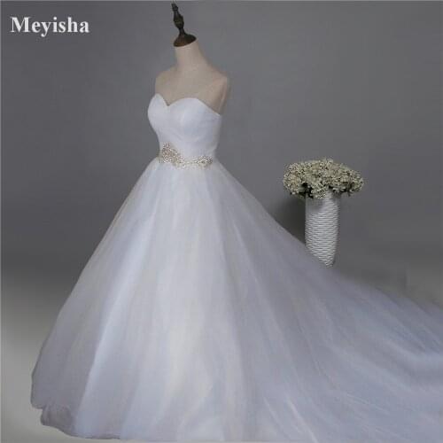 ZJ9120 2019 2020 White Ivory Lace Wedding Dresses plus size maxi formal sweetheart Mariage Bridal Gown with big Train