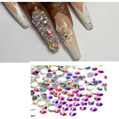1440pcs SS3-SS16 AB Nail Art Flat Back Crystal Rhinestones Accessory For Poly Nails UV Gel Manicure 3D Glass Decorations 1.4-4mm