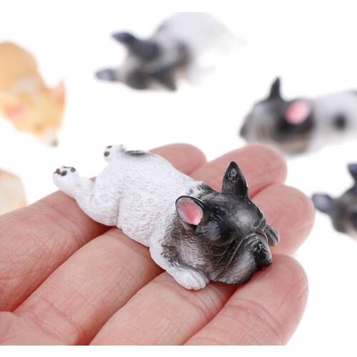 2pcs Japanese Landscape Miniatures Statuette Decoration Kawaii Resin Corgi Dog Toys Sleepy Series Miniature Figurines Kids Gift