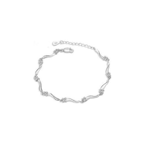 2016 new arrival hot sell fashion 925 sterling silver crystal female bracelets jewelry wholesale price