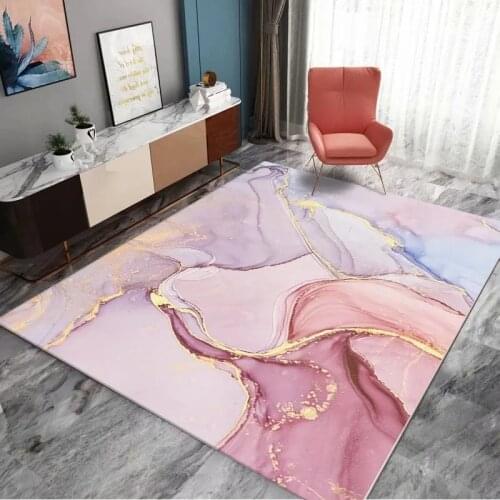 3D Pink Gold Oil Painting Abstract Carpet Girls Room Romantic Purple Rugs Bedroom Beside Carpet Balcony Rug Hall Mat