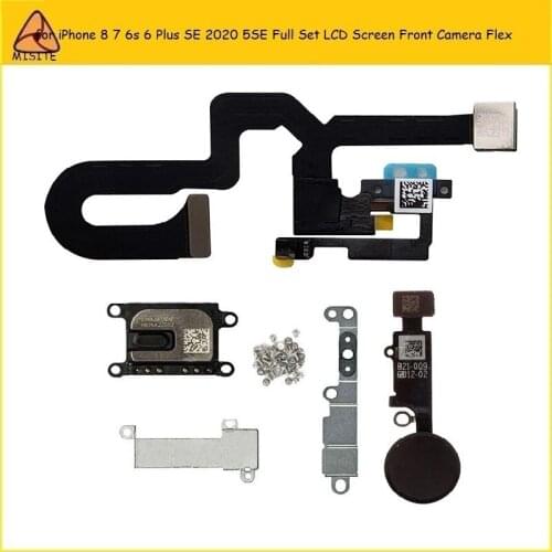 50Pcs Tested for iPhone 8 7 6s 6 Plus SE 2020 5SE full set LCD Screen Front Camera Flex+Home Back Button+ Earpiece speaker Flex
