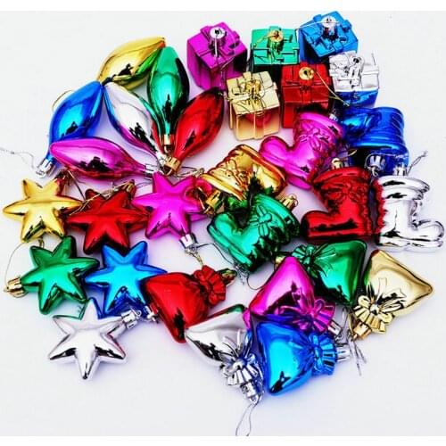 6pcs Gifts Box Star Christmas Tree Pendant 2021 Christmas Decoration for Home New Year 2022 Xmas Party Navidad Decor Ornament