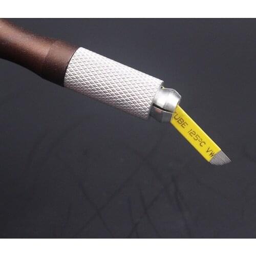 Free Shipping 100pcs/lot Korea Microblade 16Curved Flat Eyebrow Microblading Needle For P3D Permanent Microblading Embroidery