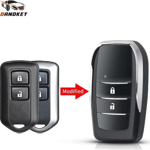 Dandkey 2/3 Buttons Upgraded Remote Car Key Shell Fob Case For Toyota Highlander Camry Prado RAV Vios Yaris TOY43 Uncut Blade