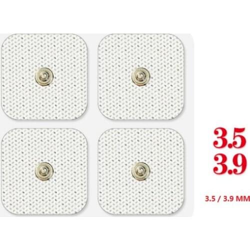 100 Button physiotherapy electrode pads sheet 5*5cm with 3.5mm / 3.9mm snap massage self-adhesive breast muscle non-woven patch
