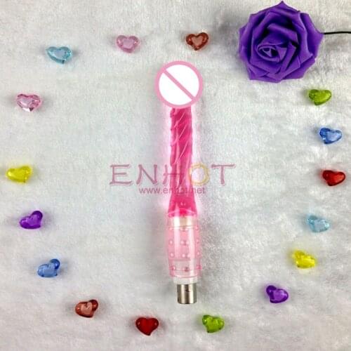 2016 pinky anal shock wave Sex machine attachment sex toy simulation dildo for love machine ENHOT-C-17-transparent pink