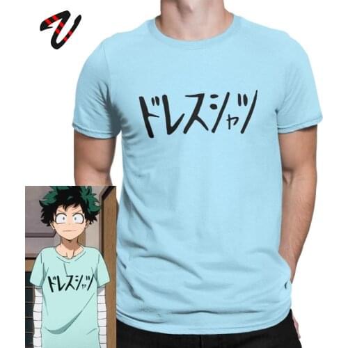 Boku No Hero Academia Tshirt Mens Anime T Shirts Newest My Hero Academia Izuku Midoriya Cosplay Tees Cotton T-Shirt Plus Size