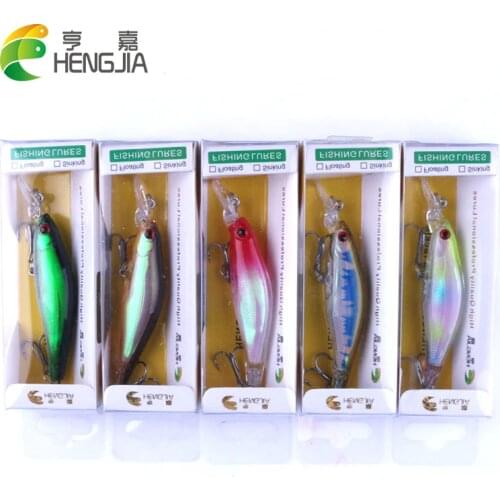HENGJIA 10pcs 8cm 6.3g hard plastic minnow fishing lures wobblers pike artificial crankbaits pesca swim baits fishing tackles