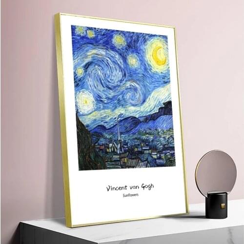 Starry Night by Van Gogh Reproductions Oil Painting on Canvas Famous Posters and Prints Abstract Wall Art Pictures Home Decor