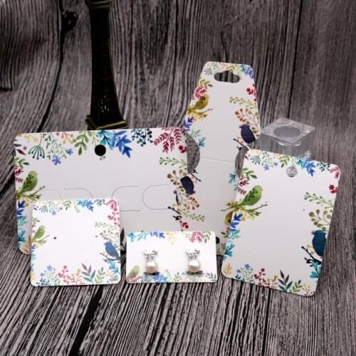 Printed and Blank Paper Cardboard for Women Stud Earrings Jewelry Accessories Display Packaging Cards 100Pcs/Lot
