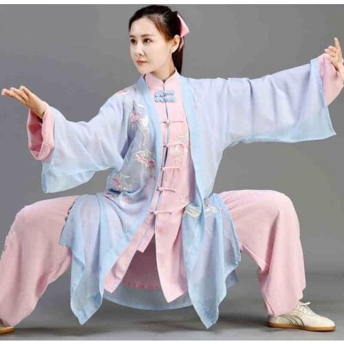 Chinese Warrior Costume Tai Chi Clothing Shaolin Kung Fu Outfit Morning Sports Traditional Tang Suit Wushu Tai Chi Uniform T2018