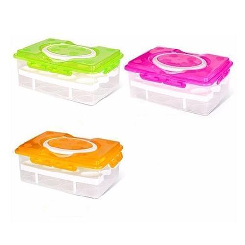 24 Grid Egg Box Food Container Organizer Convenient Storage Boxes Double Layer Durable Multifunctional Crisper Kitchen Products