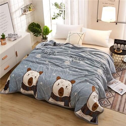 Print Summer Throw Blankets Coral Fleece Plaids Multisize Bedsheet Multifunctional Coral Fleece Bedspread