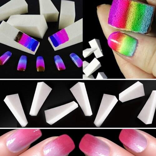 8pcs Nails Soft Spongs Nail Buffer Fake Nails Tools Set for Manicure NaiL Art Fade Manicure DIY Creative Color Changing Pattern