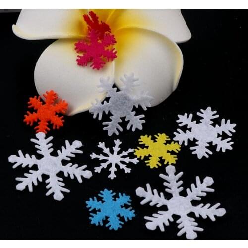 100pcs Mixed Color Non-woven Snowflake Felt Fabric Patch DIY Cloth Appliques/Craft Wedding Patches