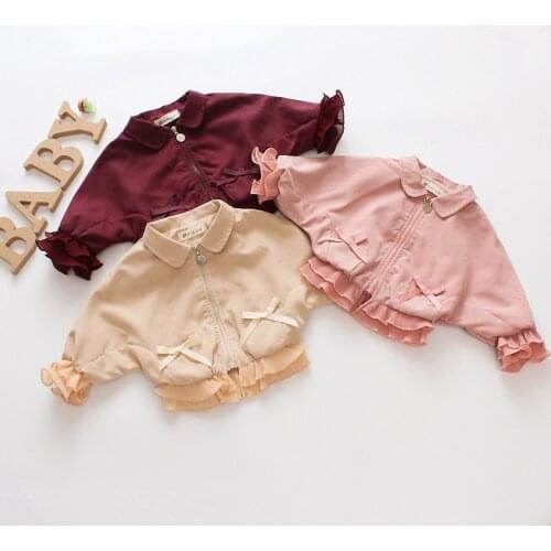 Fall Winter Girls Long Sleeve Coat Clothes Lapel Jacket Baby Kids Children Newborn Infant Toddler Outerwear Ruffle 16 18 Month
