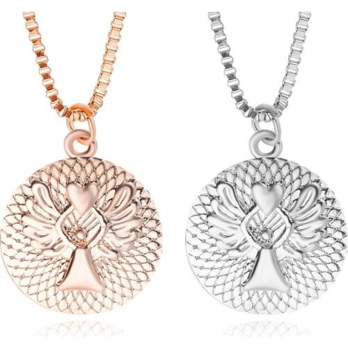 Guardian Angel Protect Me Wherever I Go and Keep Me From Harm Reversible Angel Pendant Necklace with Prayer Inscription Charm