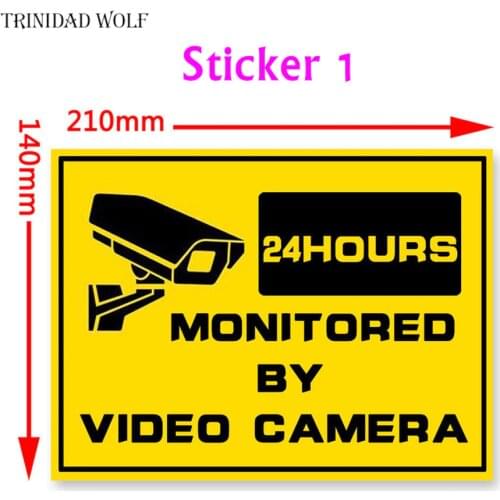 Surveillance Warning Sticker Monitoring Warning Sign Security Warning Labels Video Camera Alarm Sticker Mark