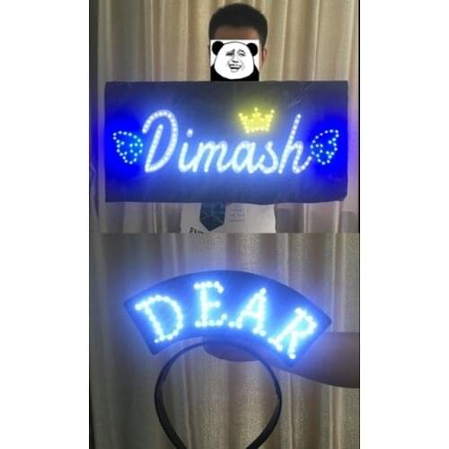 Dimash Kudaibergen Bezel DEAR and Glowing Inscription Banner Concert Collection Gifts+Photo Card