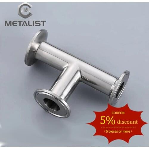 METALIST OD 19mm.25mm.32mm.38mm Stainless Steel SS304 Sanitary 3 Way Tee Ferrule OD 50.5MM Fit 1.5" Tri Clamp