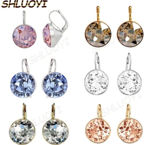 SHLUOYI Fashion jewelry high quality SWA simple Bella polychrome Austrian Crystal exquisite lady Charm Earrings
