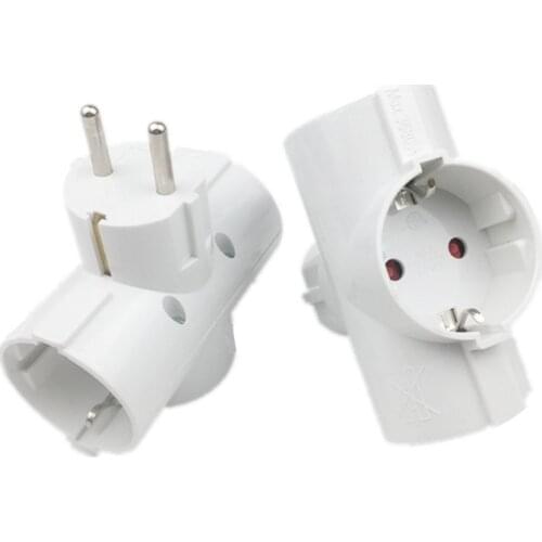 European Type Conversion Plug 1 TO 3 Way EU Standard Power Adapter Socket 16A Travel Plugs AC 250V