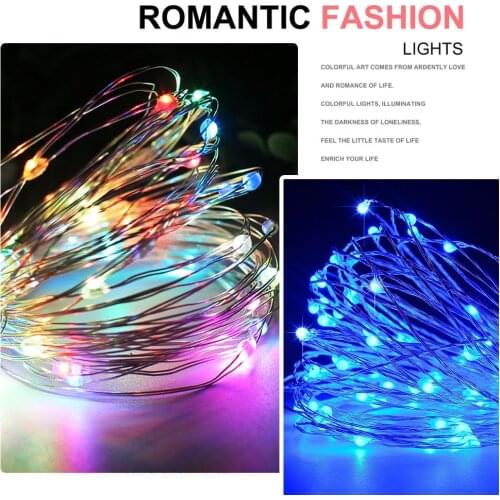 Silver Wire 2M 3M 5M 10M Outdoor LED String lights Holiday New Year Fairy Garland For Christmas Tree Wedding Party Decoration