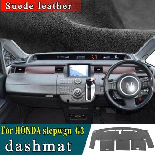 Suede Leather Dashmat Dashboard Cover Pad Dash Mat Carpet Car-Styling For HONDA Step Wagon Stepwgn G3 2005 2006 2007 2008 2009