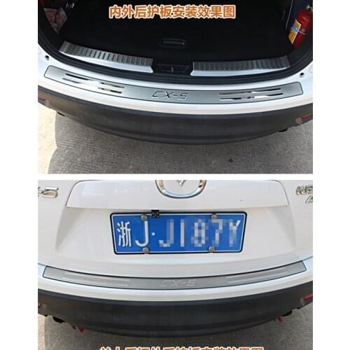 REAR OUTER BUMPER PROTECTOR TRIM DOOR SILL SCUFF COVER PLATE ACCESSORIES Fit For Mazda CX-5 CX5 2013 -2016 Car Styling