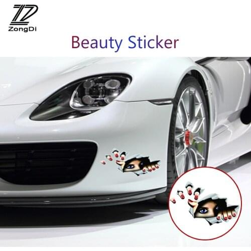ZD Auto Car-styling 3D Eyes Stickers For Citroen C4 C5 Hyundai Solaris I30 VW Polo T5 Ford Fiesta Fusion Mustang Opel astra j