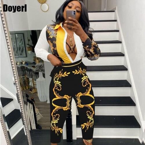 Print Casual Two Piece Set Women Top and Pants Sets 2021 Fall Clothes for Women Tracksuit 2 Piece Sets Womens Outfits Streetwear