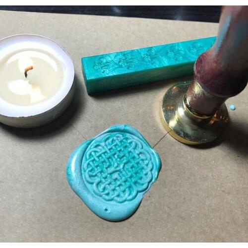 1pcs Ancient Symbols in Celtic Style Gold Plated Wax Seal Stamp sealing wax stamp,vintage wax seal stamp with stick in box set