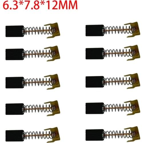 6.3*7.8*12mm 10Pcs Carbon Brushes Graphite Copper Motor Set