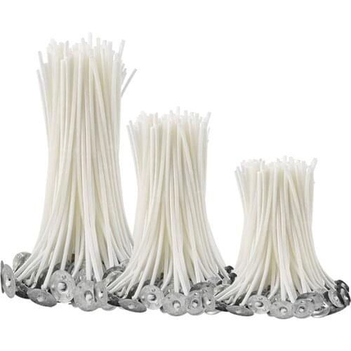 100Pcs/Set Candle Wicks Smokeless Wax Pure Cotton Core DIY Candle Making Pre-waxed Wicks Party Supplies 2.5/4/5/6/7/9/15/20cm