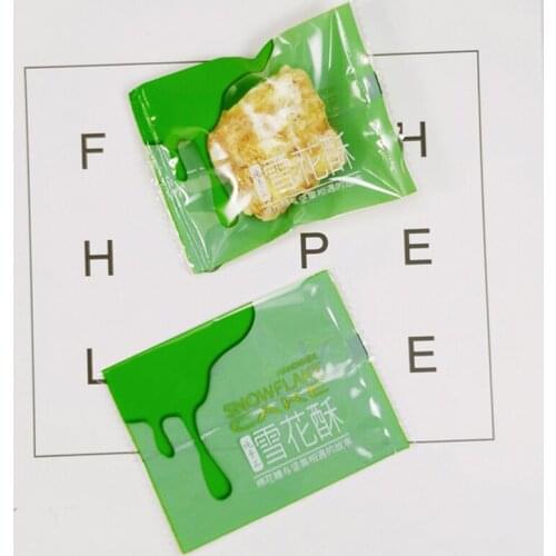 100pcs/lot Green Transparent Cream Fleck Snowflake Crispy Cookie Packaging Bag Baby Shower Handmade Sugar Machine Seal Gift Bags