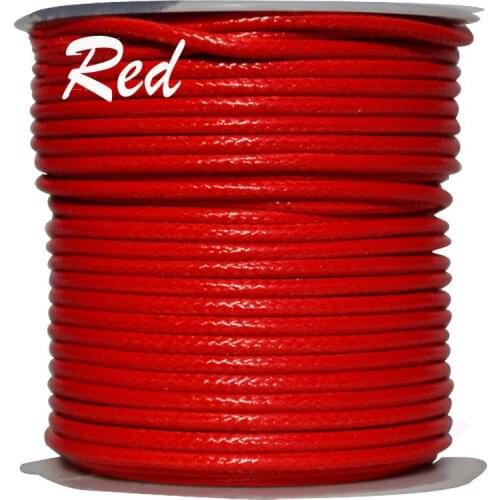 3mm Red Korea Polyester Waxed Wax Cord Rope Thread + Diy Jewelry Findings Bracelet Necklace Wire String Accessories 50yards/roll
