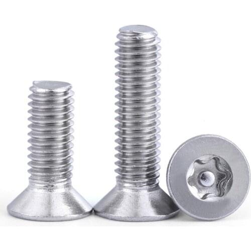 30pcs M4 stainless steel Security Torx with column screw Anti-theft machine screws Countersunk flat head bolt 6-20mm length