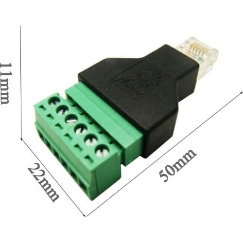 5pcs/lot Crystal RJ12 6P6C Modular Plug Handset Adapter Telephone Connector for Receiver Joint
