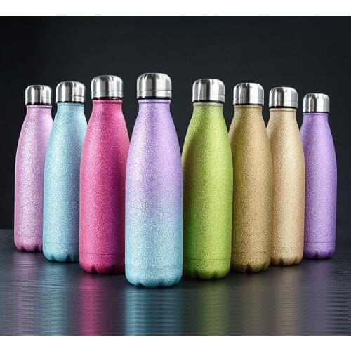 500ml Stainless Steel Water Bottle for Girls Cute Cola Bottle Hot Cold Thermos Double-Wall Insulated Vacuum Flask for Woman