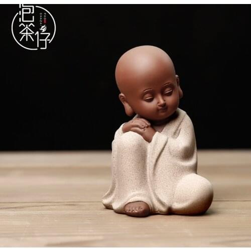 Tea ornament Zen lovely, do not listen to do not say little monk tea favorite purple sand small monk ceramic tea art