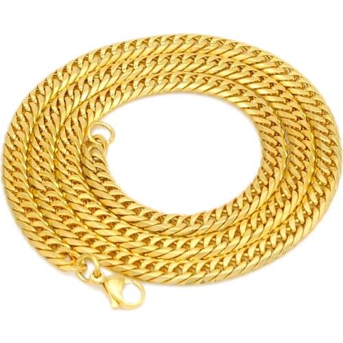 CHIMDOU Necklace Gold Color Men Hiphop Chain 2018 New Arrival Men Stainless Steel Dropship Wholesasle Jewelry 6mm Wide