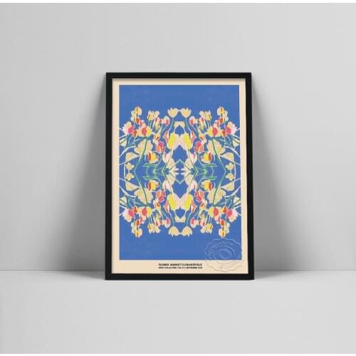 Flower Market Canvas Painting Poster Vintage Watercolor Oil Painting Floral Botanical Poster Symmetrical Art Home Room Decor