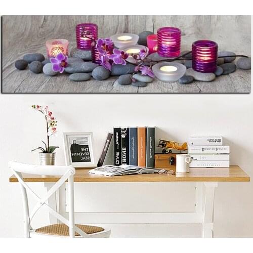 Orchid Flower Posters Hd Print Zen Themed Spa Stone Canvas Painting Modern Home Decoration Wall Art Picture for Living Room